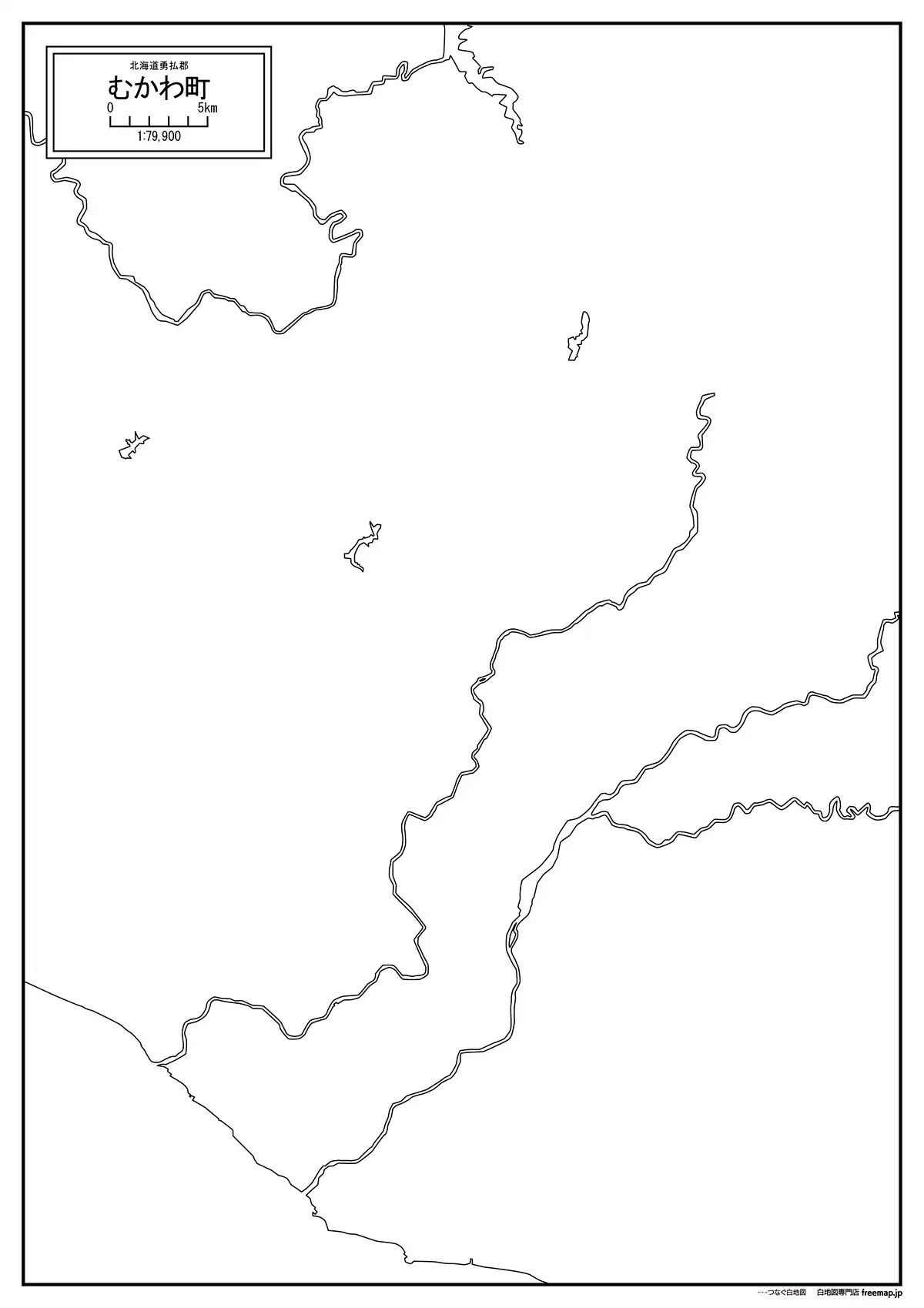海岸線、川や池のみ記載