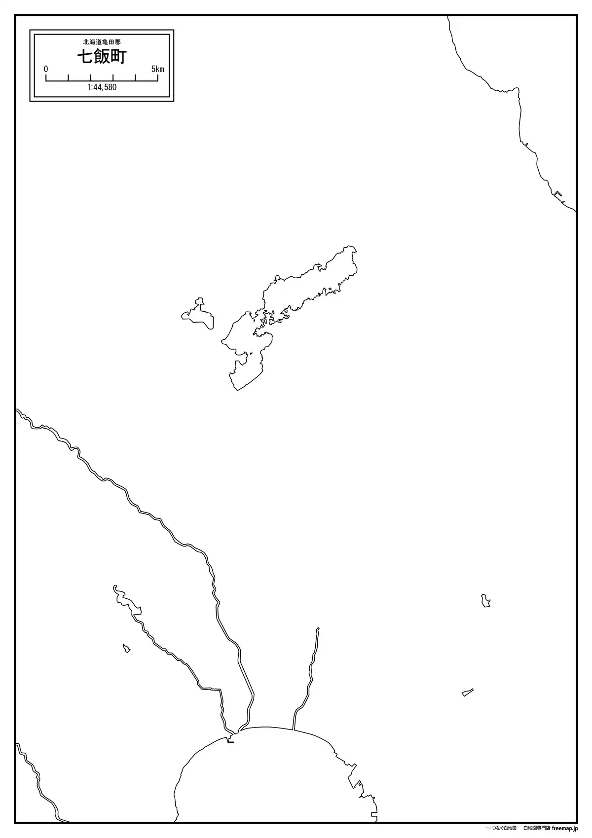 海岸線、川や池のみ記載