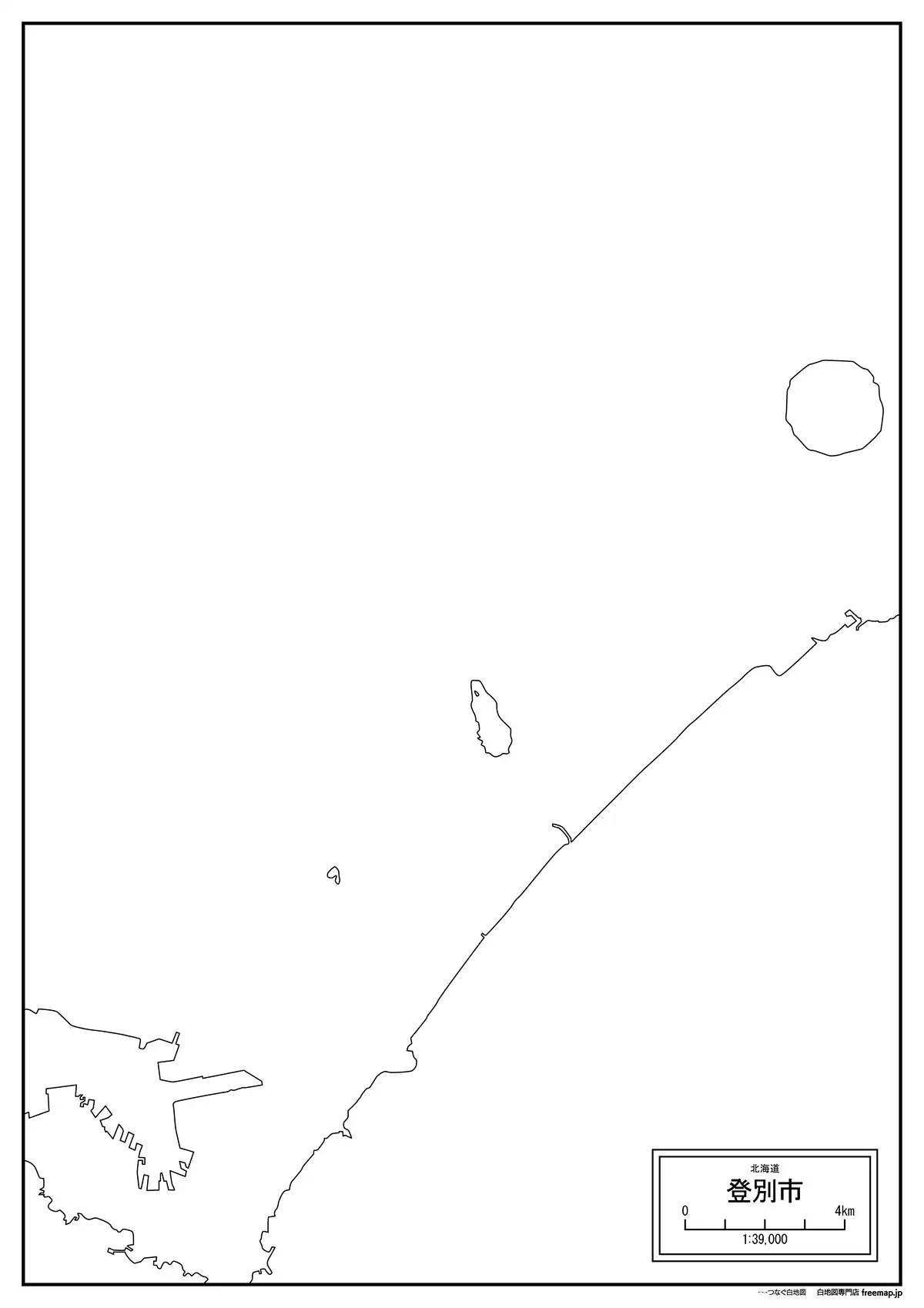 海岸線、川や池のみ記載