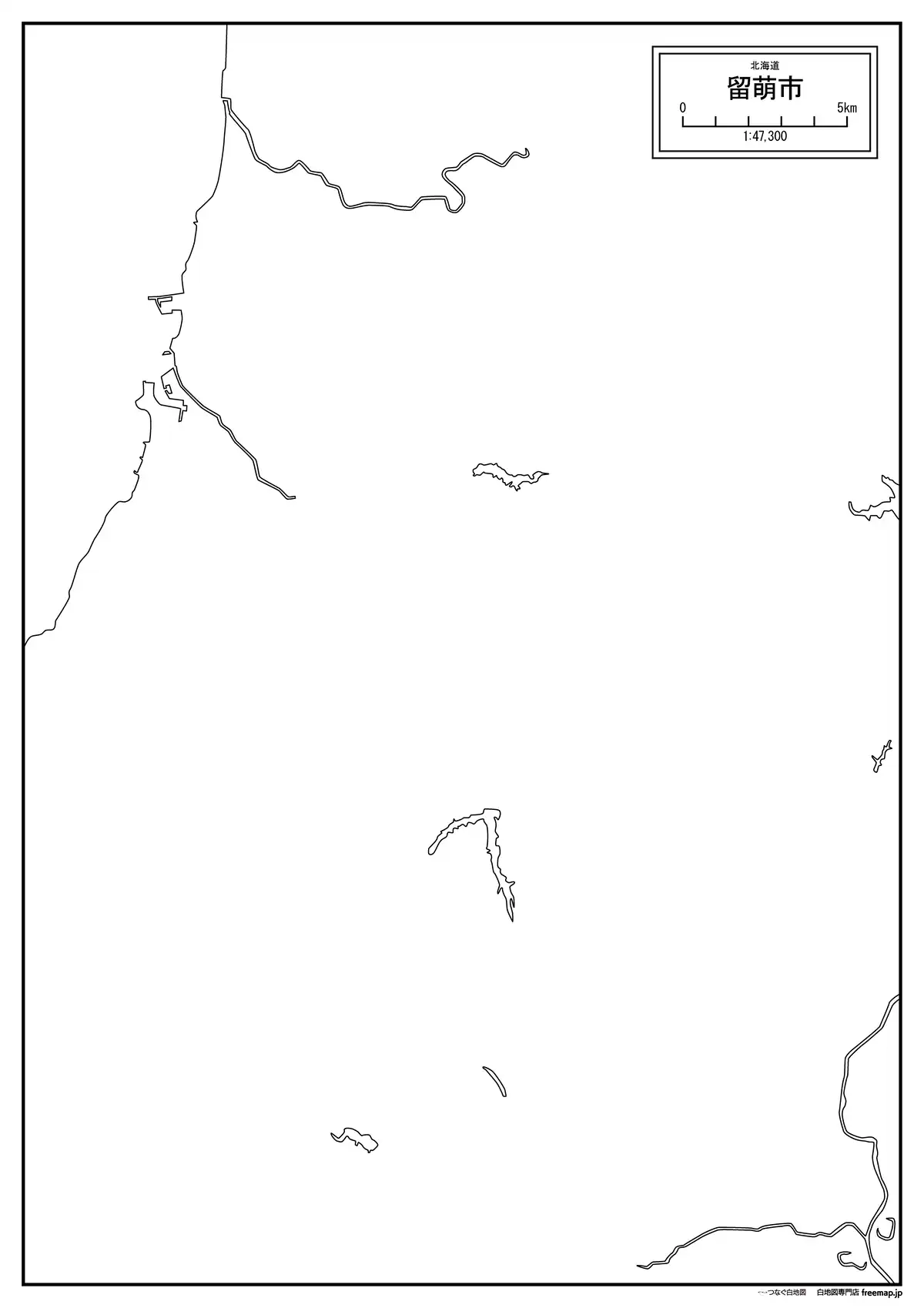 海岸線、川や池のみ記載