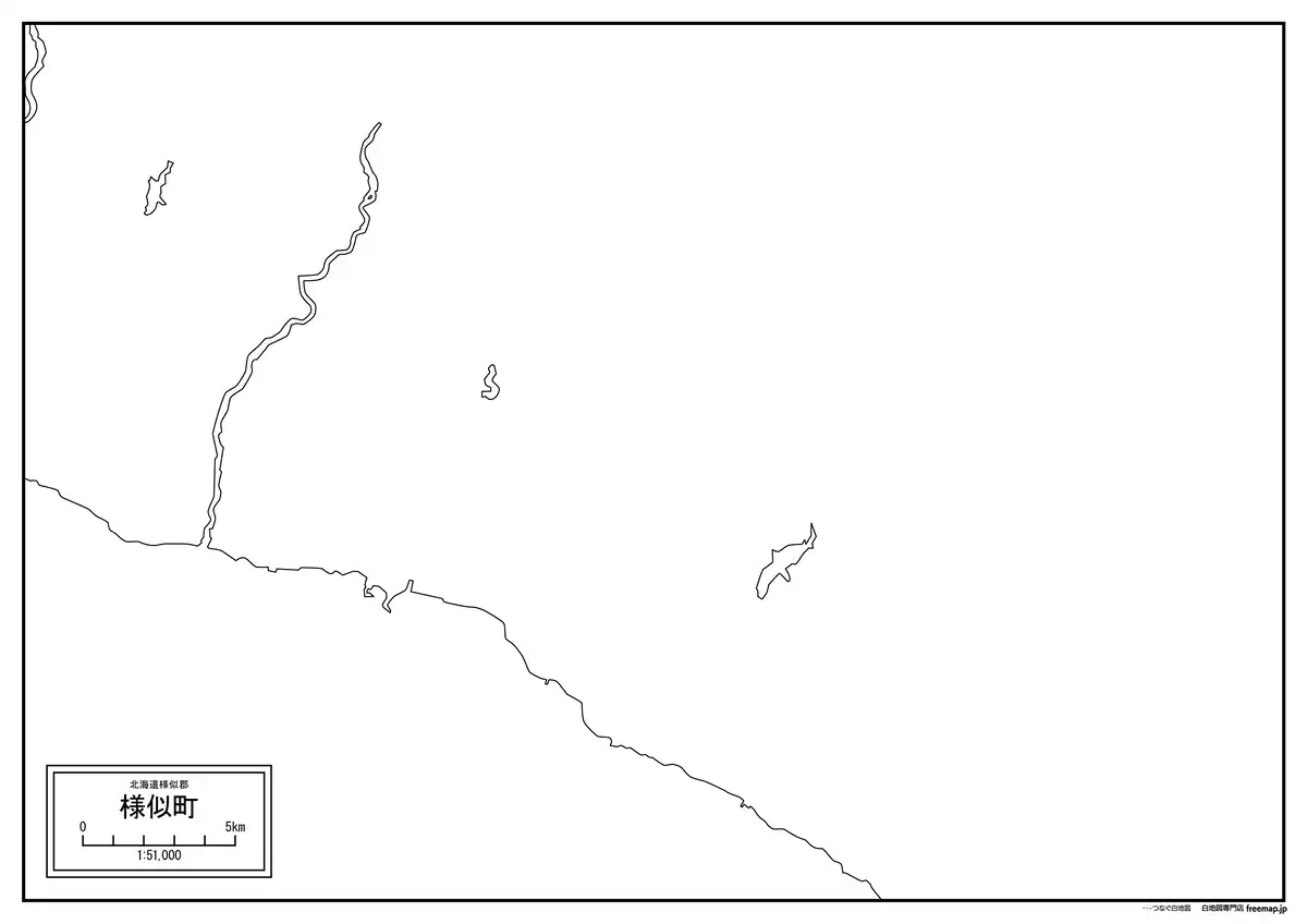 海岸線、川や池のみ記載