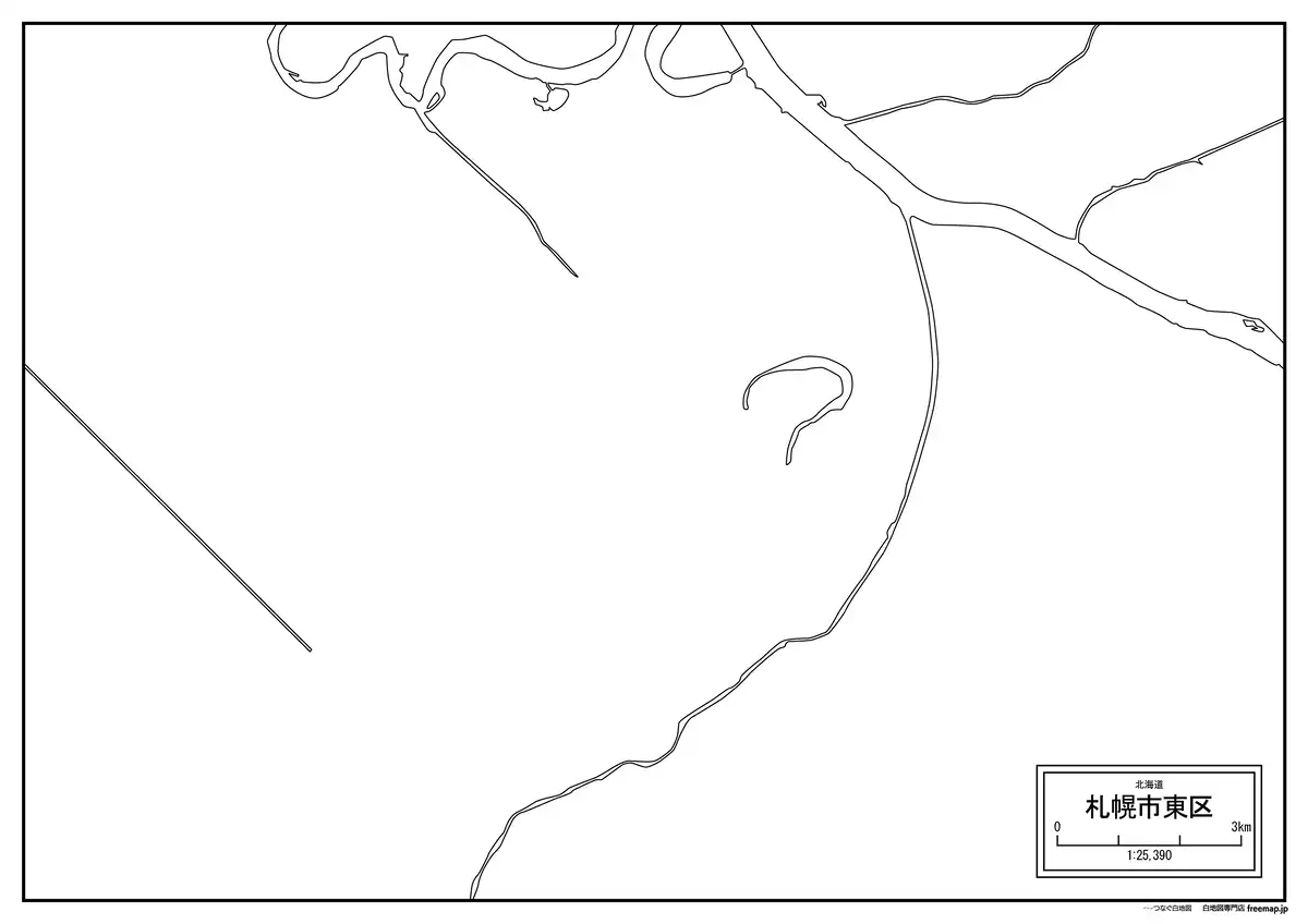 海岸線、川や池のみ記載
