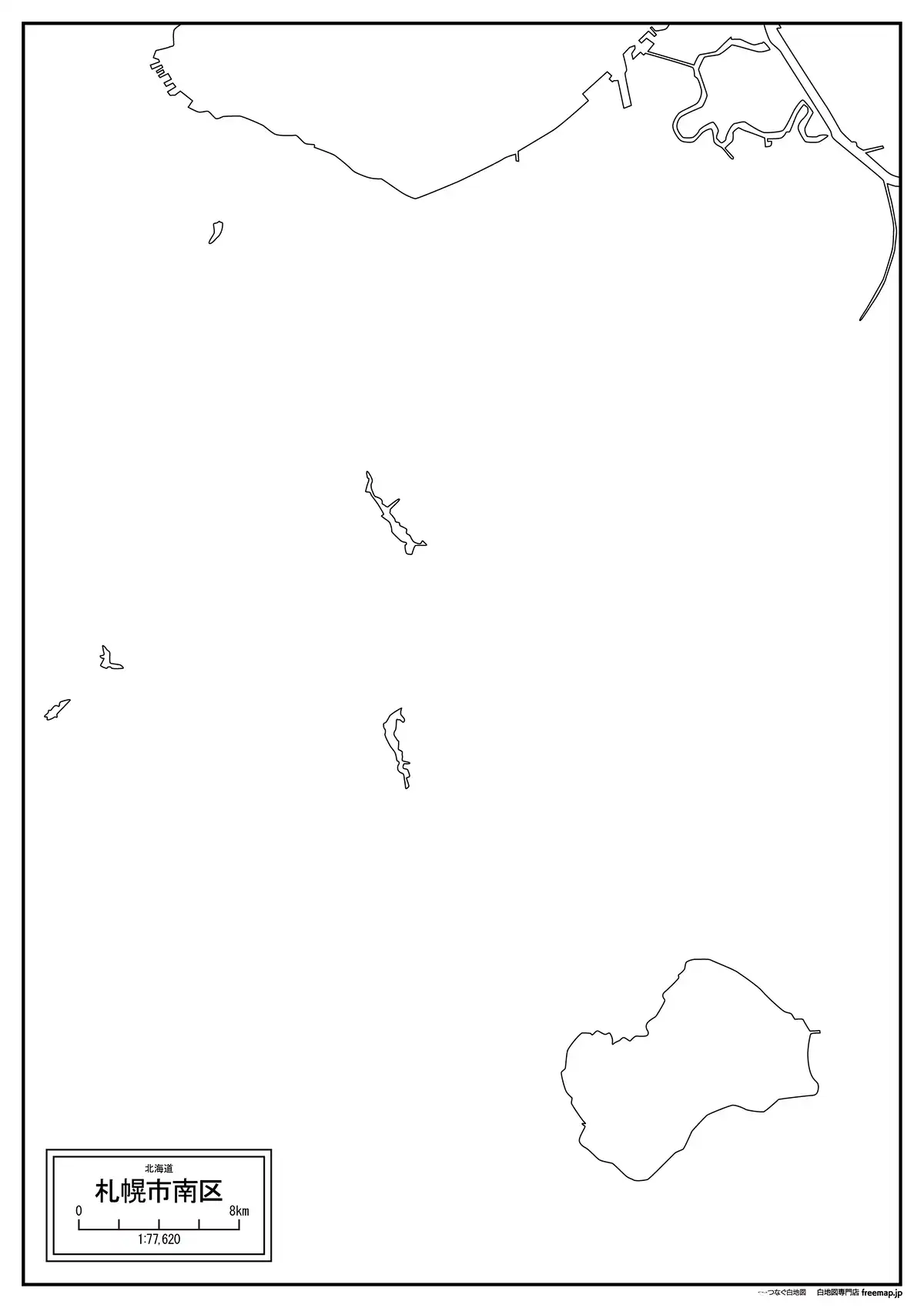 海岸線、川や池のみ記載