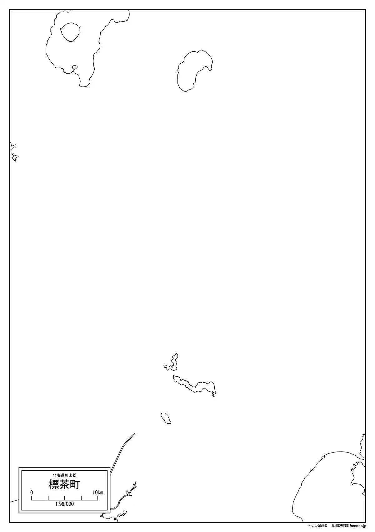 海岸線、川や池のみ記載