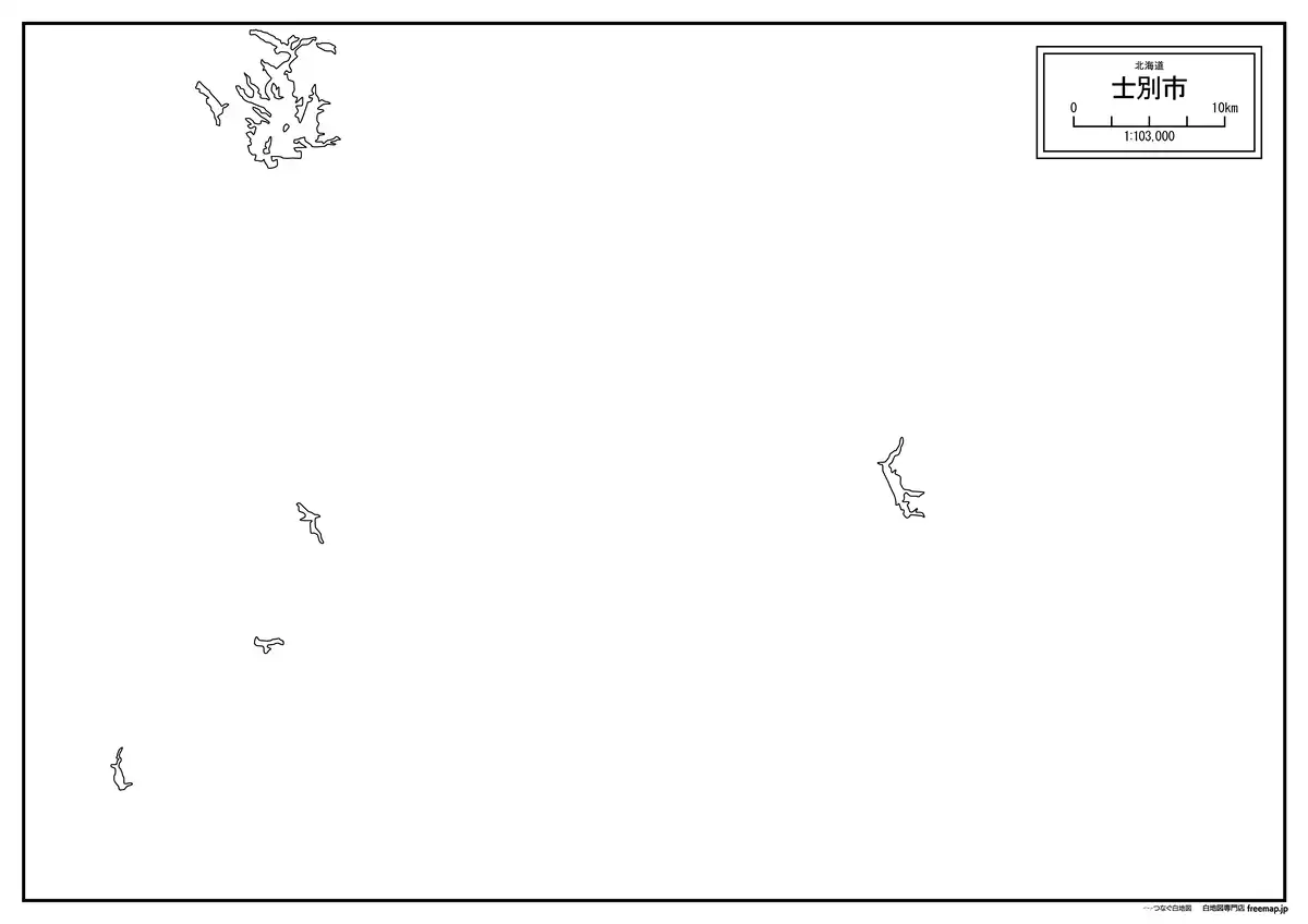海岸線、川や池のみ記載