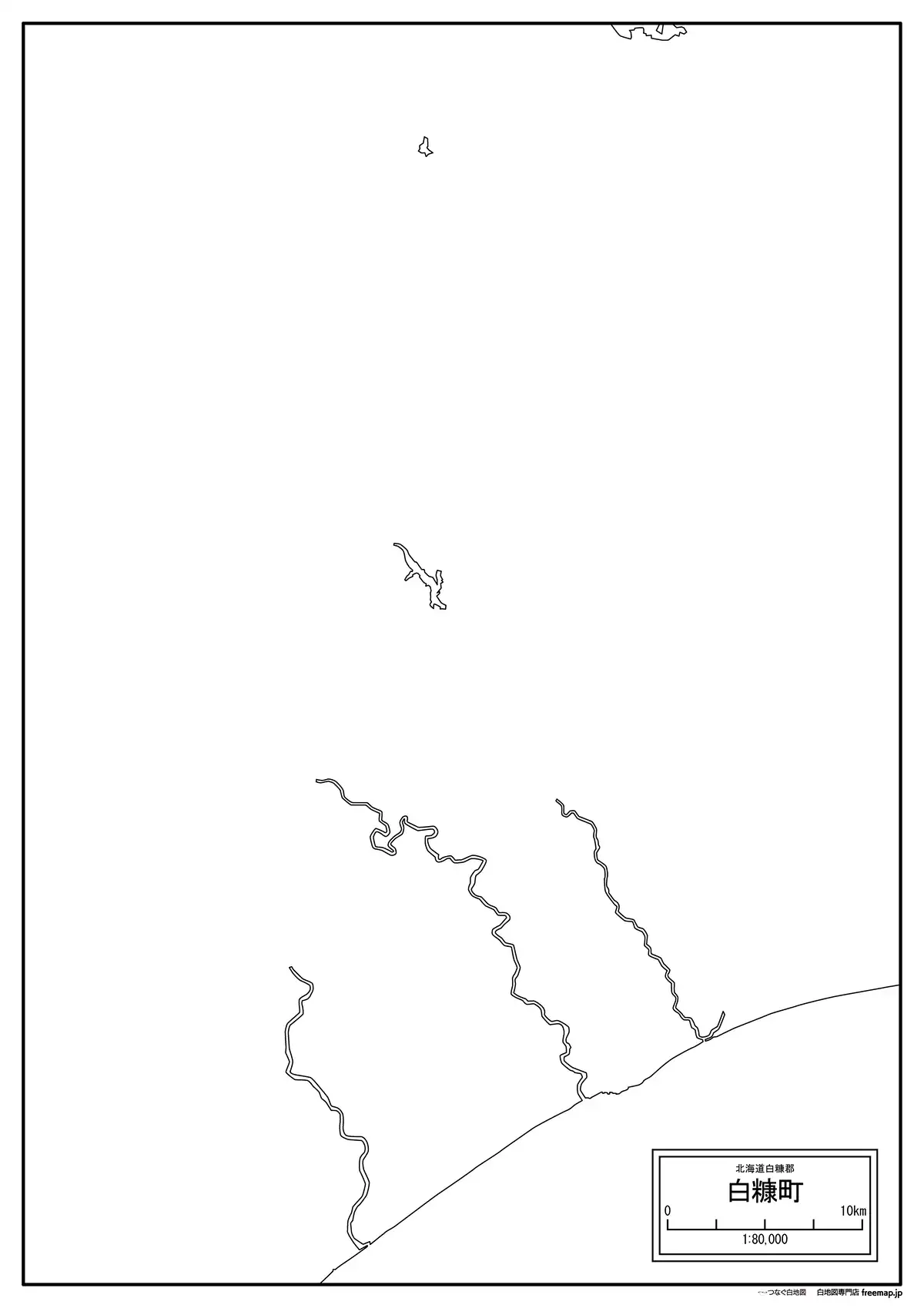 海岸線、川や池のみ記載