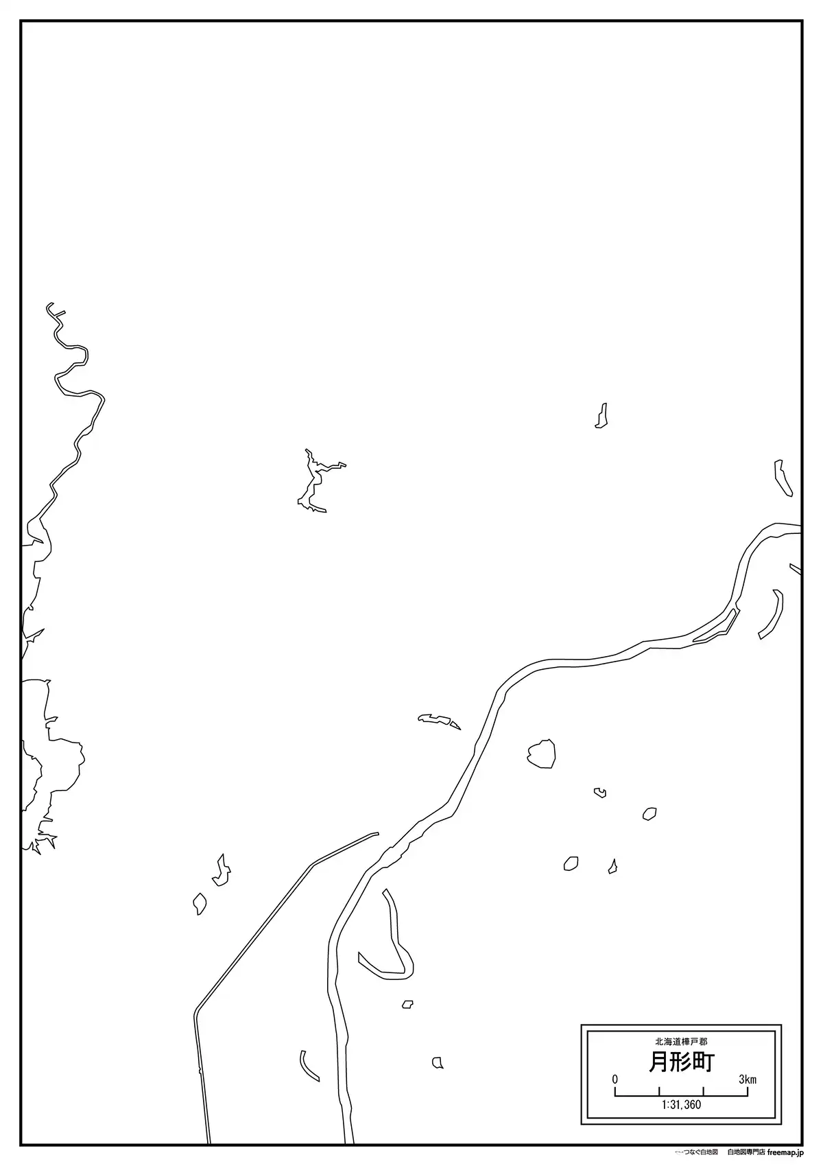 海岸線、川や池のみ記載