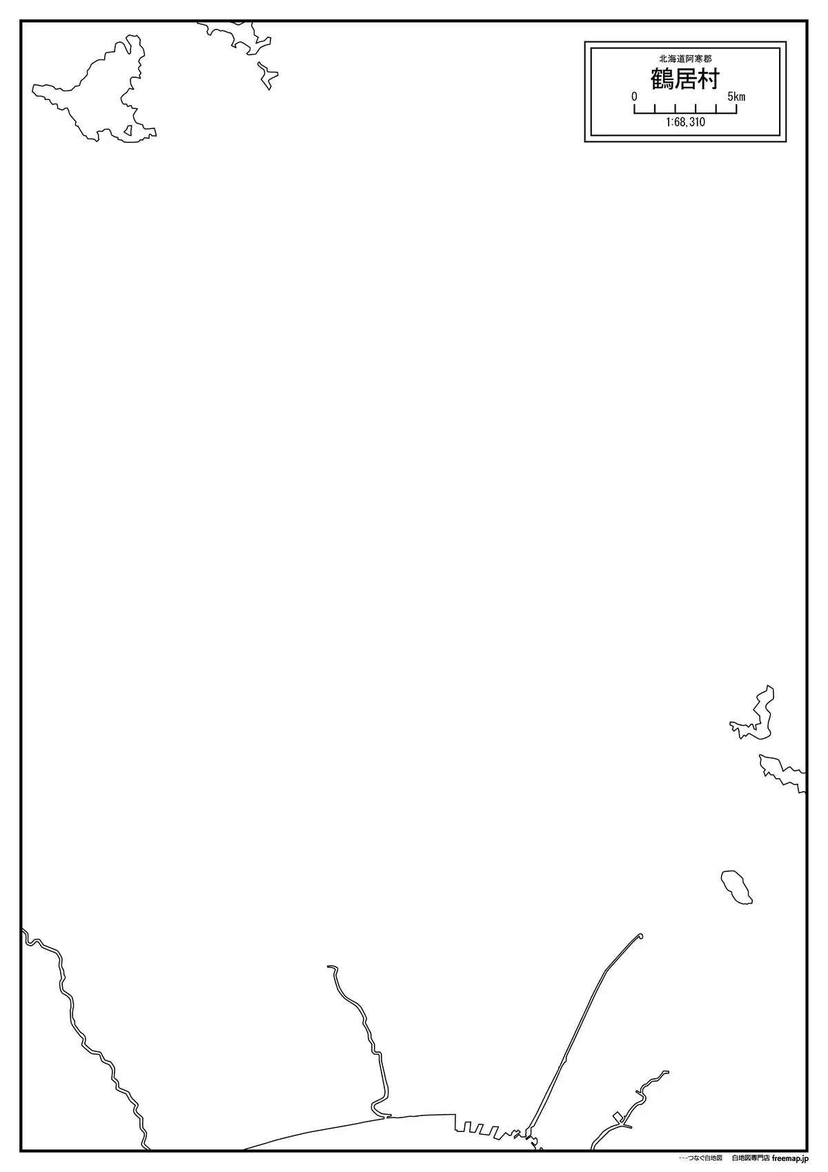 海岸線、川や池のみ記載