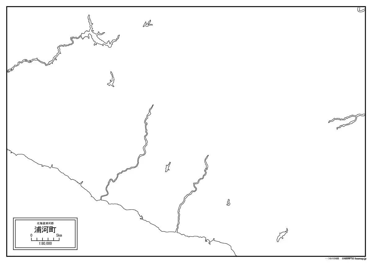 海岸線、川や池のみ記載
