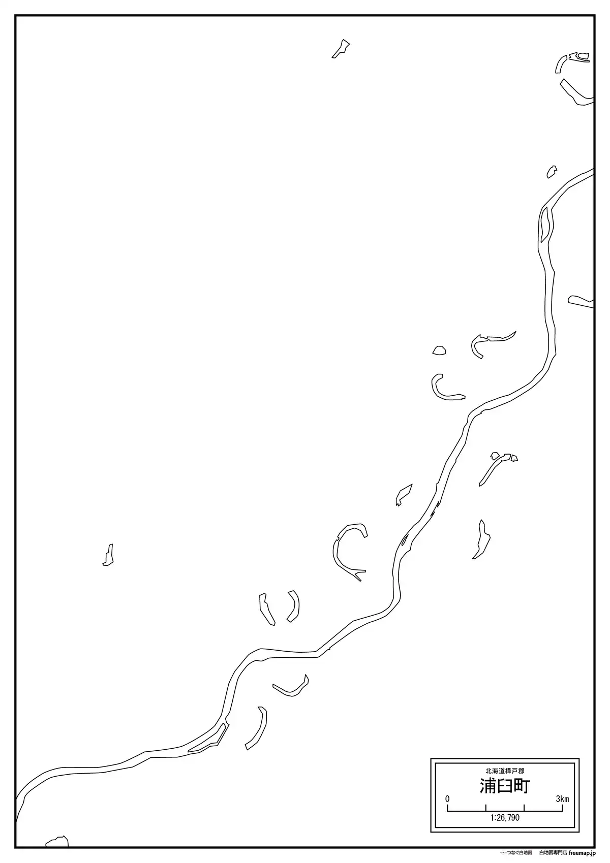 海岸線、川や池のみ記載