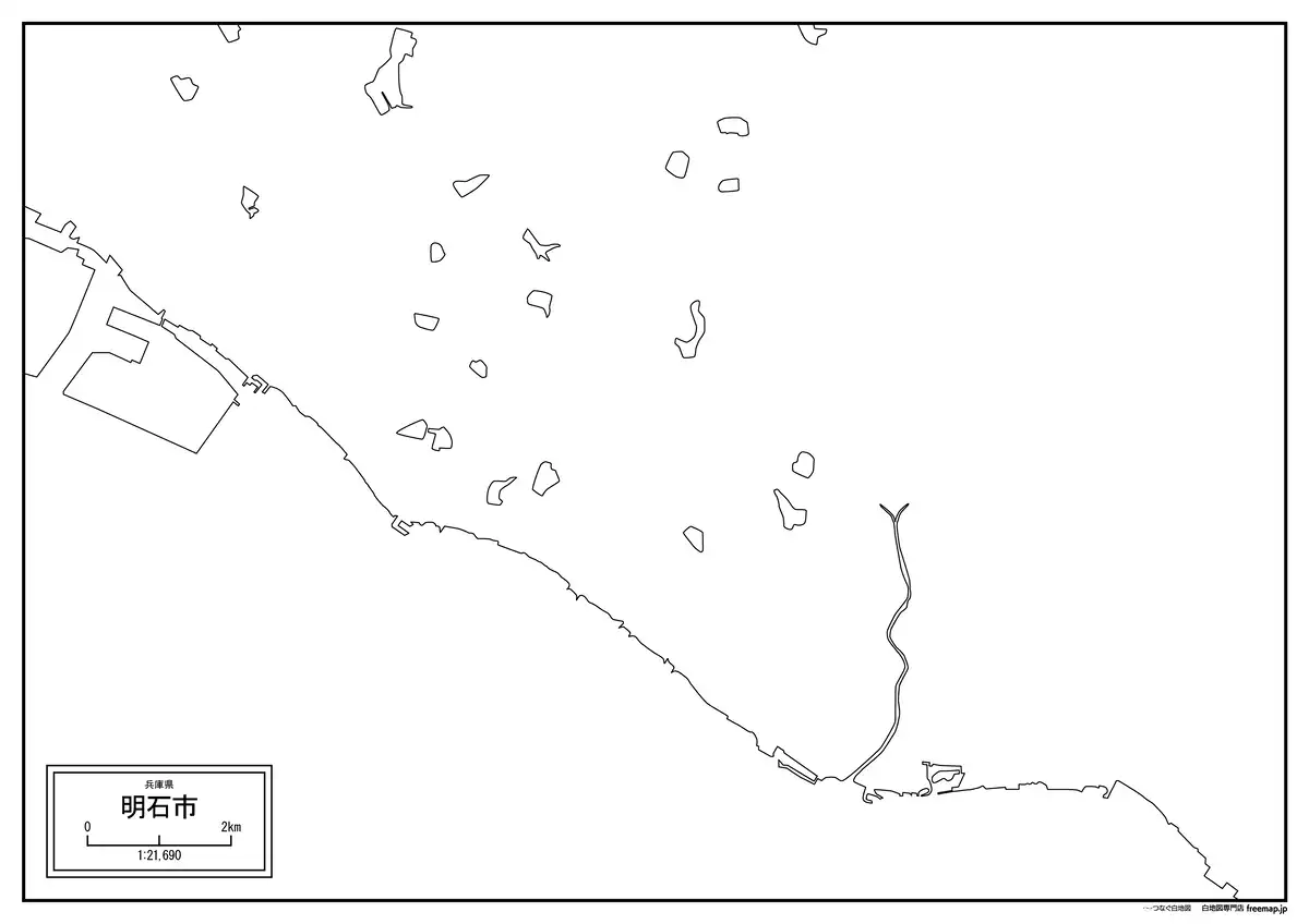 海岸線、川や池のみ記載