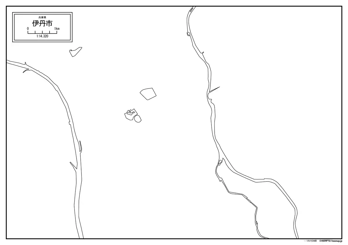 海岸線、川や池のみ記載