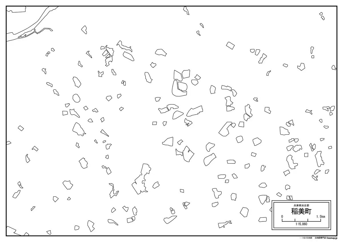 海岸線、川や池のみ記載