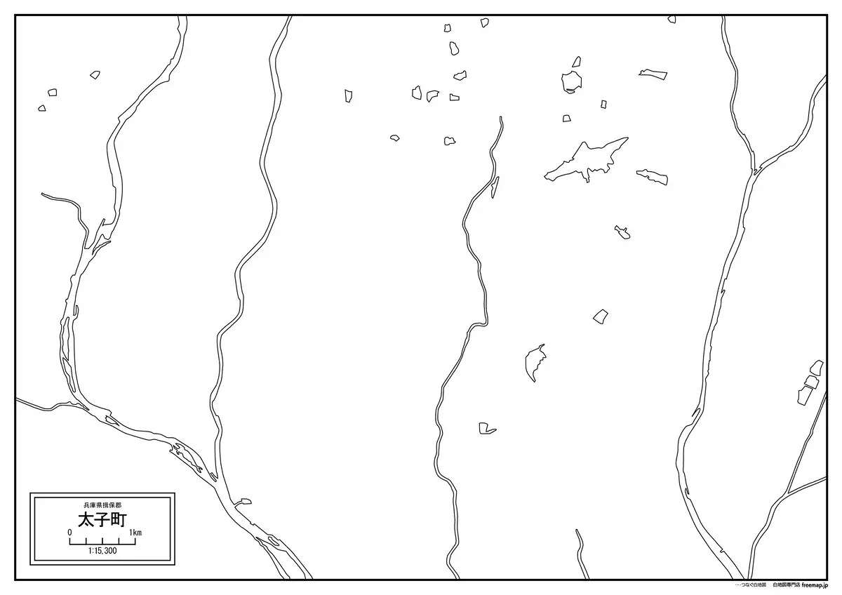 海岸線、川や池のみ記載
