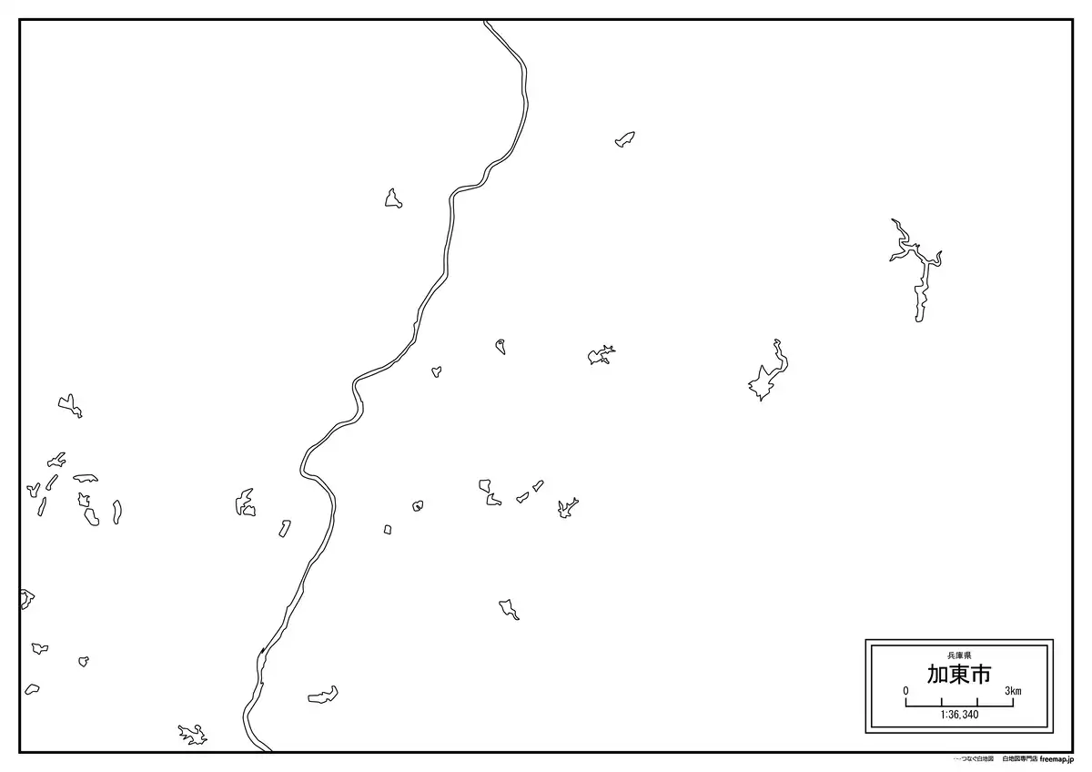 海岸線、川や池のみ記載