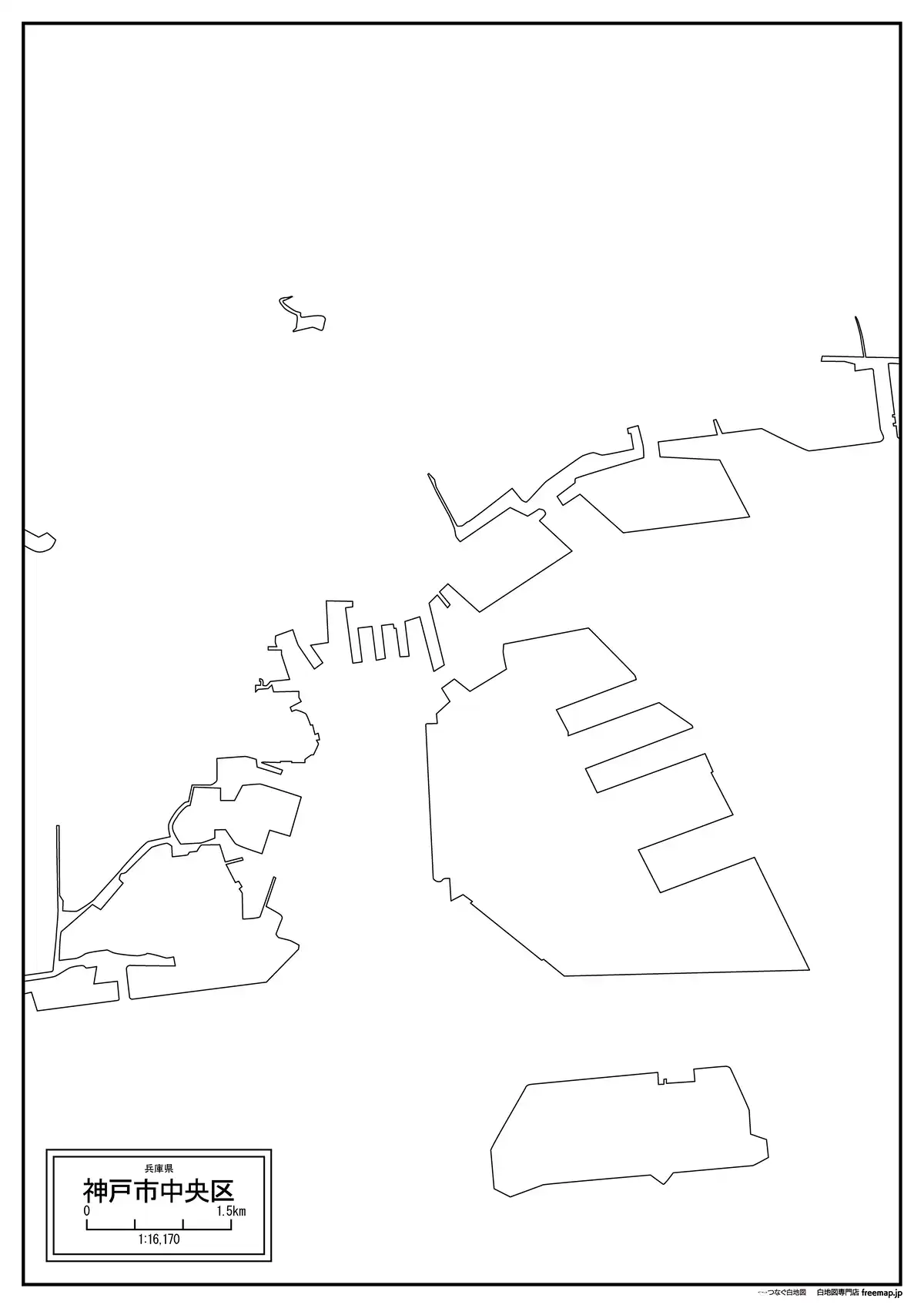 海岸線、川や池のみ記載