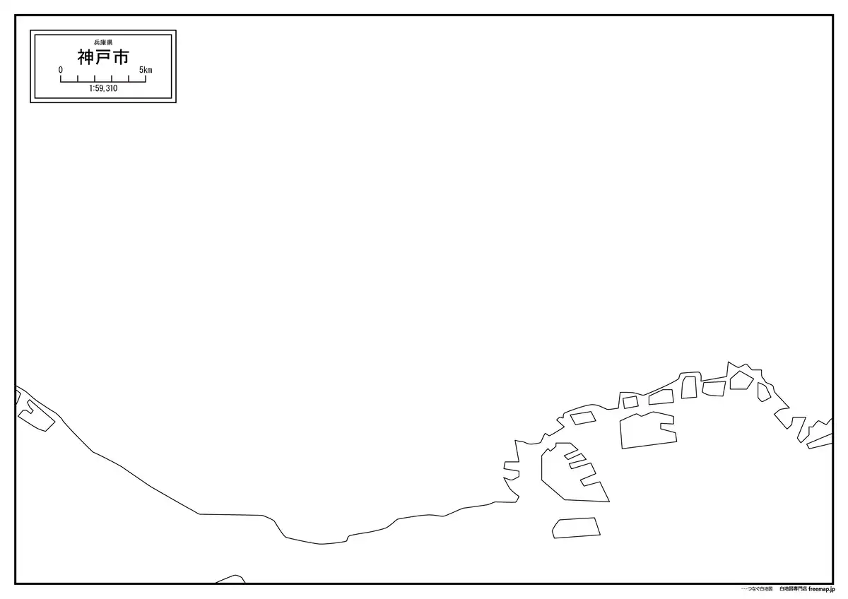 海岸線、川や池のみ記載
