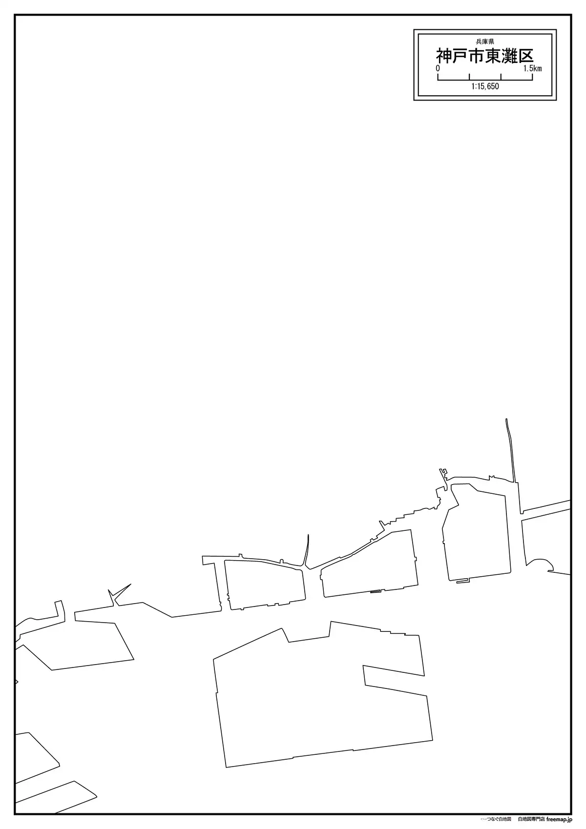 海岸線、川や池のみ記載