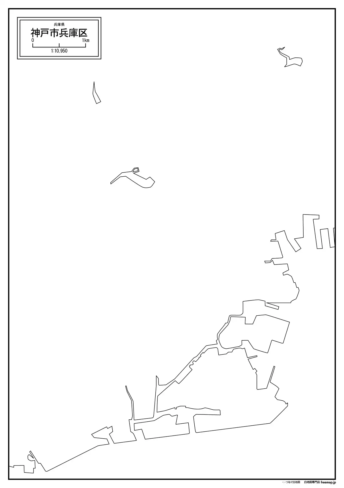 海岸線、川や池のみ記載