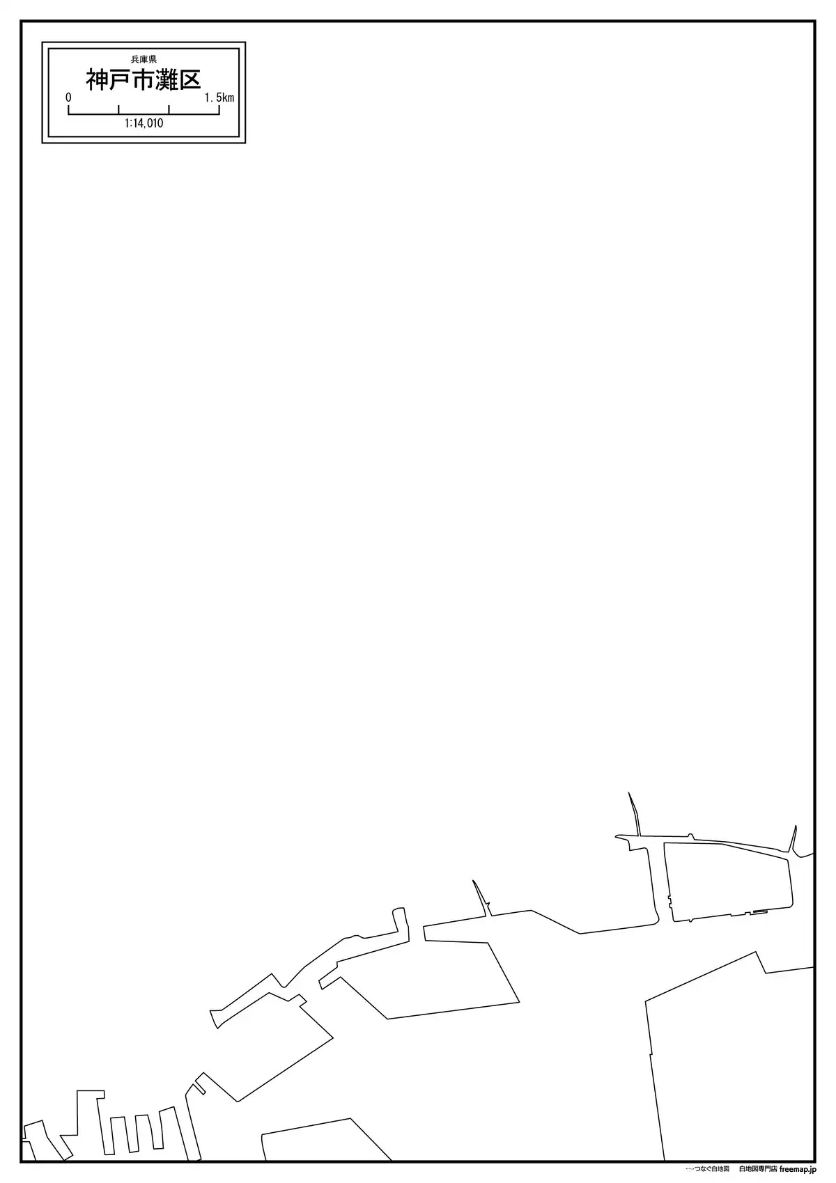 海岸線、川や池のみ記載