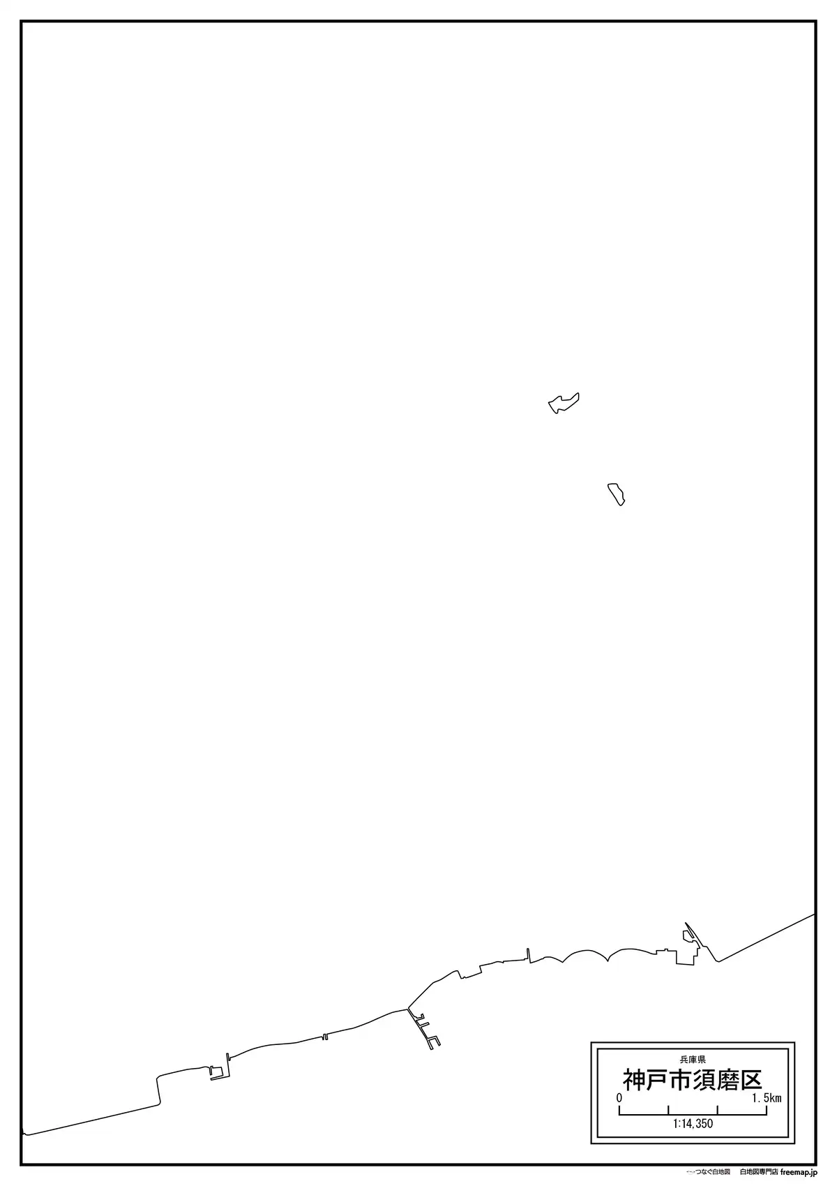 海岸線、川や池のみ記載