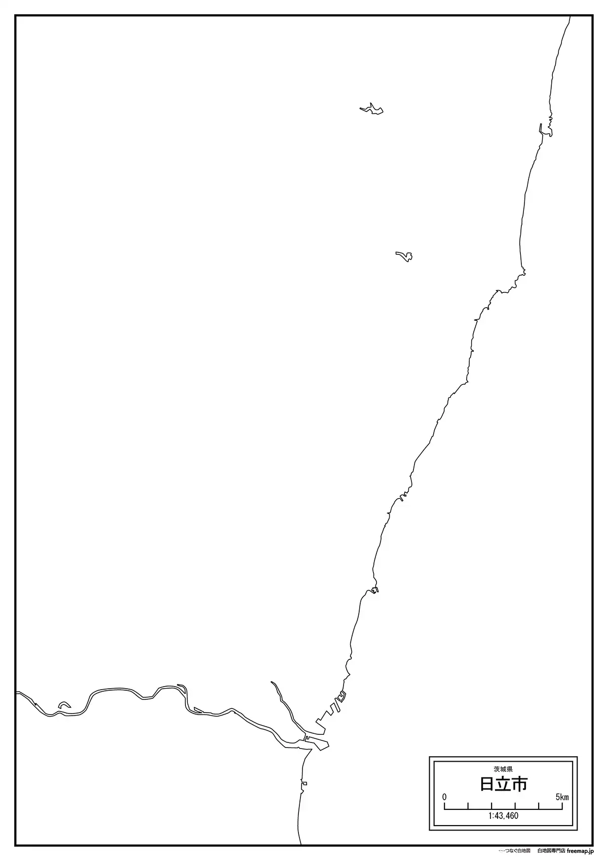 海岸線、川や池のみ記載