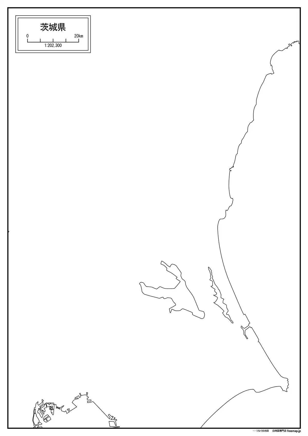 海岸線、川や池のみ記載