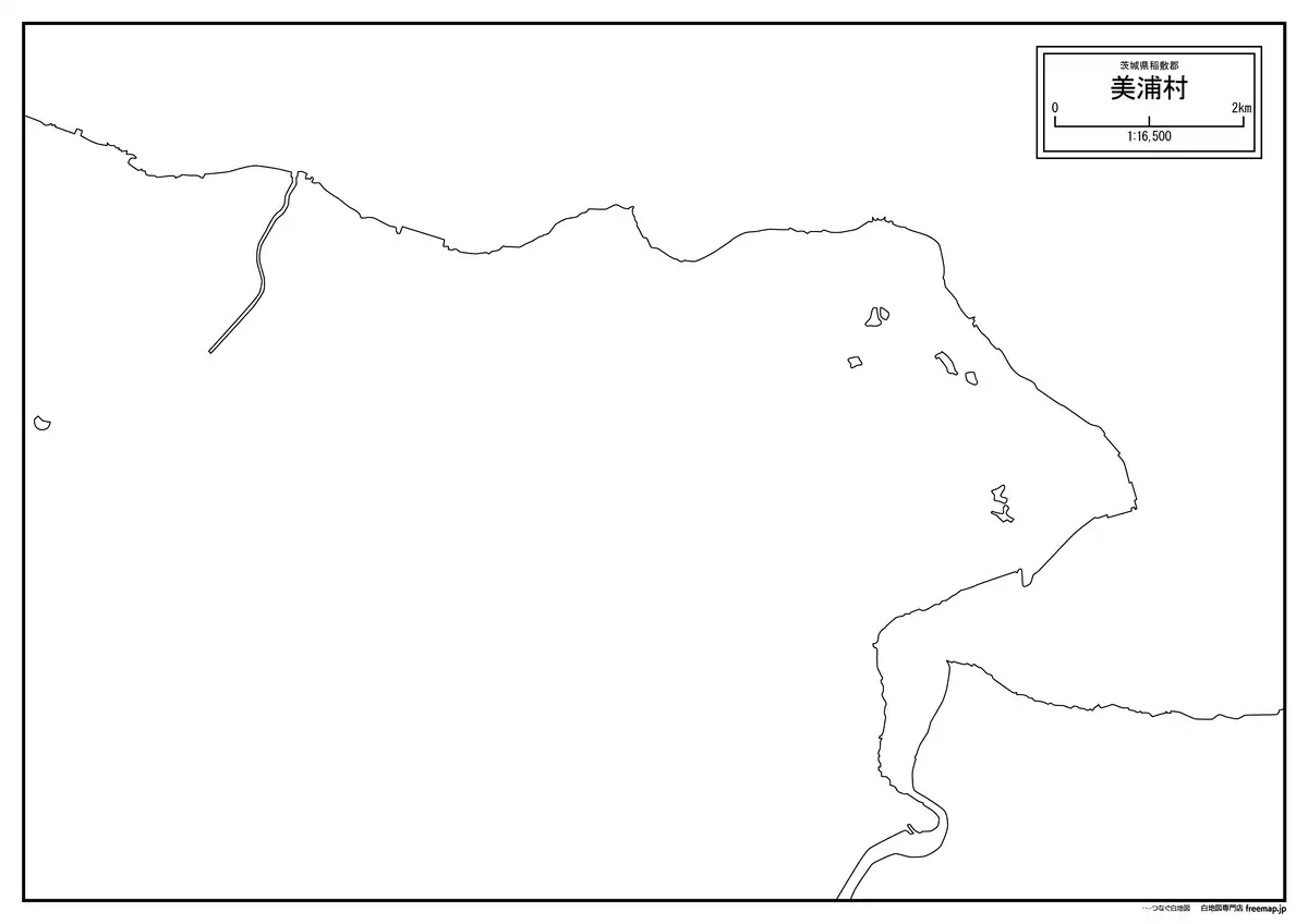 海岸線、川や池のみ記載