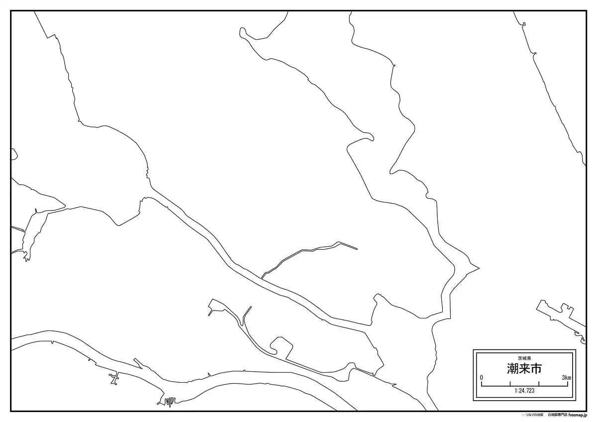 海岸線、川や池のみ記載