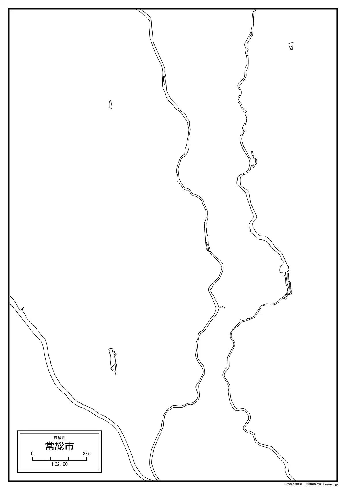 海岸線、川や池のみ記載