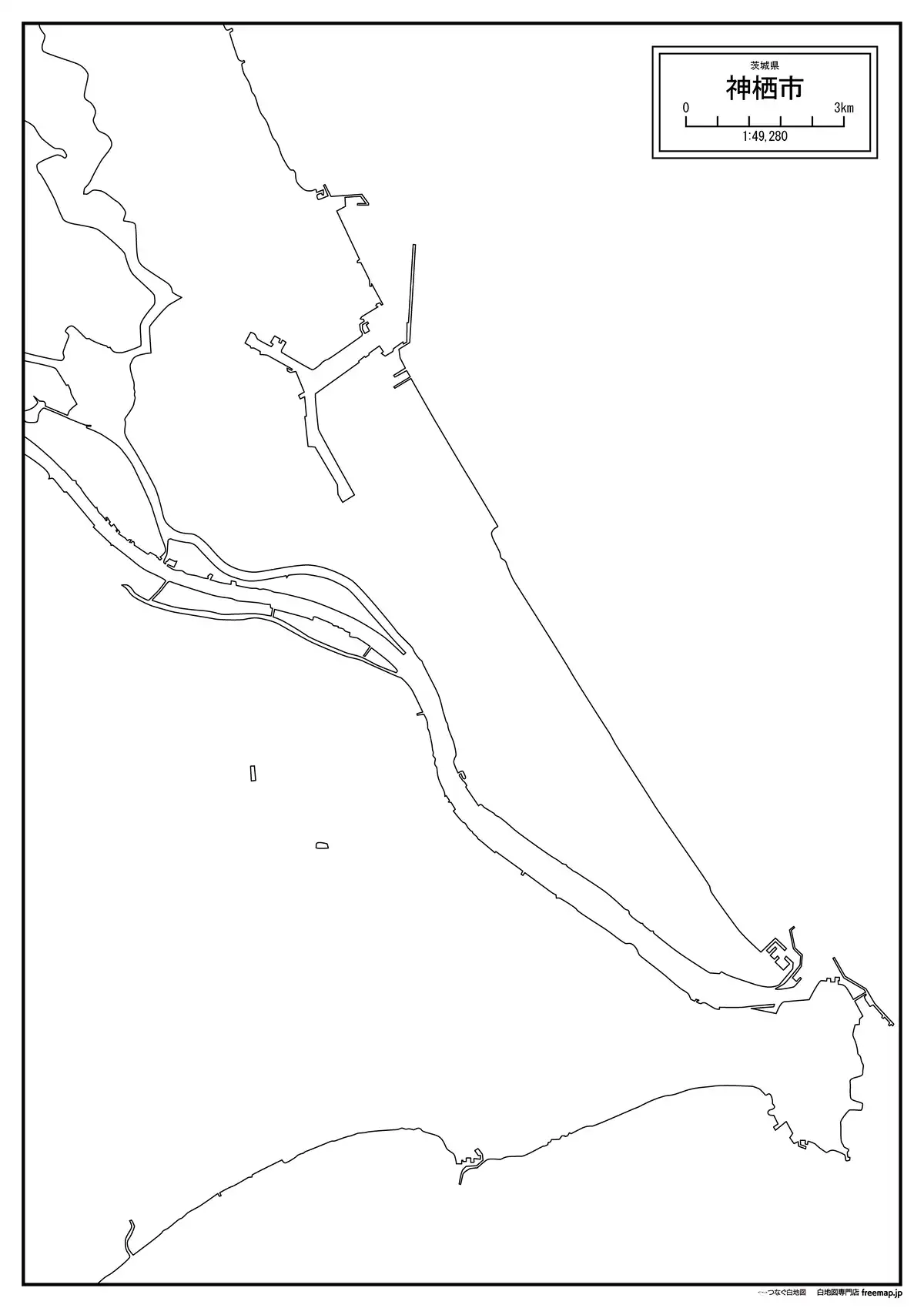 海岸線、川や池のみ記載