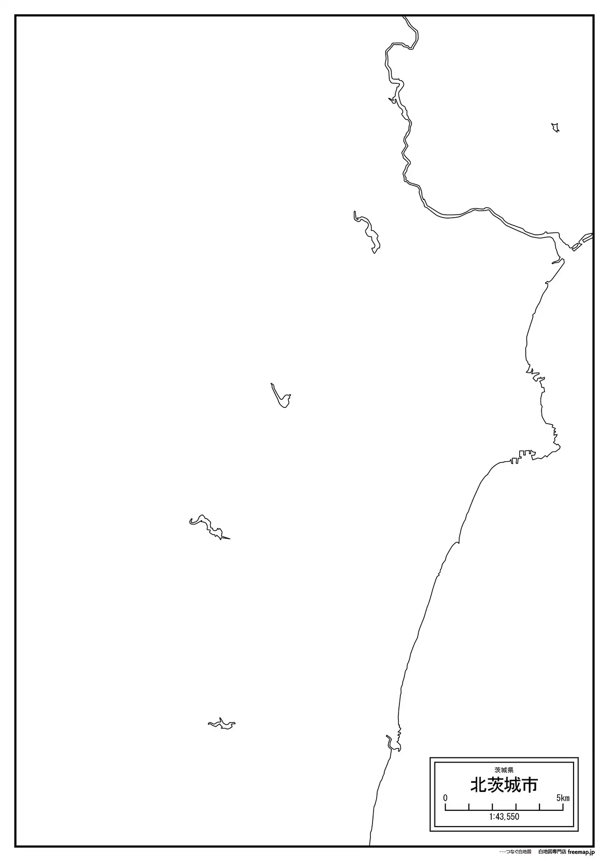 海岸線、川や池のみ記載