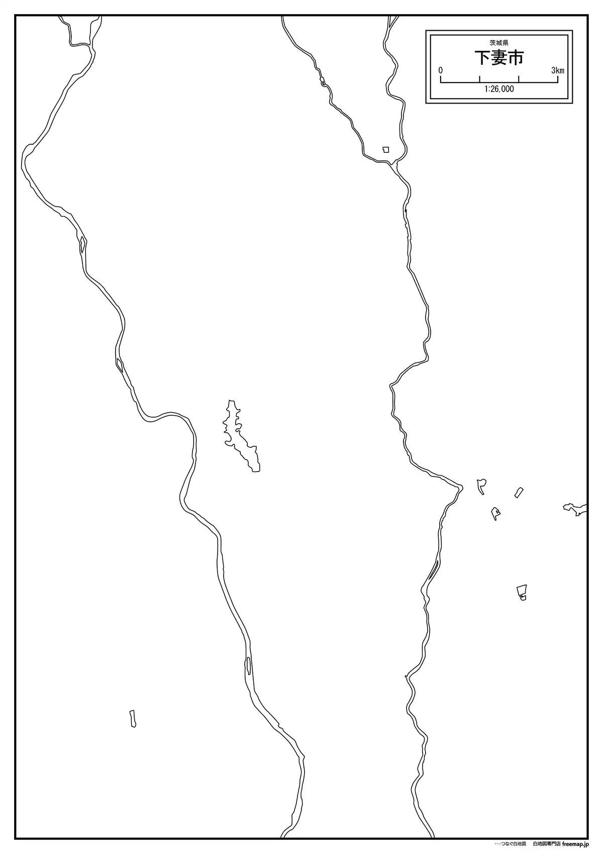海岸線、川や池のみ記載