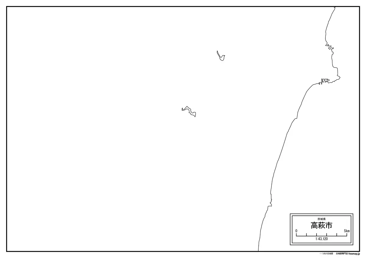 海岸線、川や池のみ記載