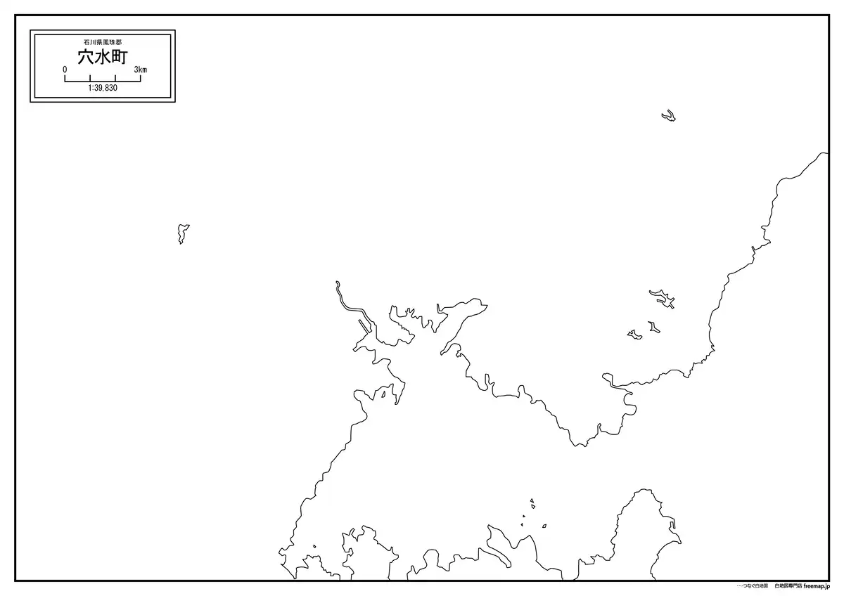 海岸線、川や池のみ記載