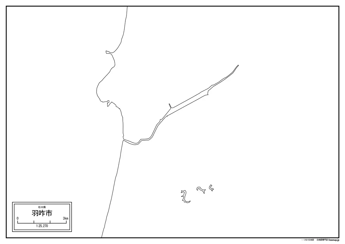 海岸線、川や池のみ記載