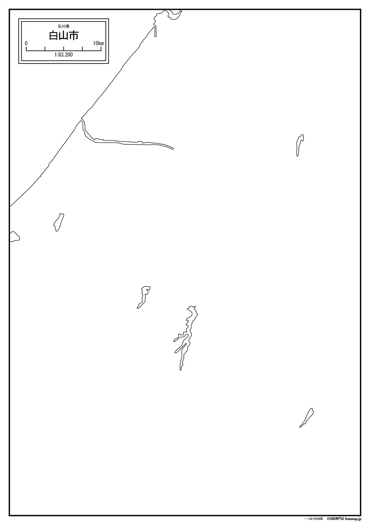 海岸線、川や池のみ記載
