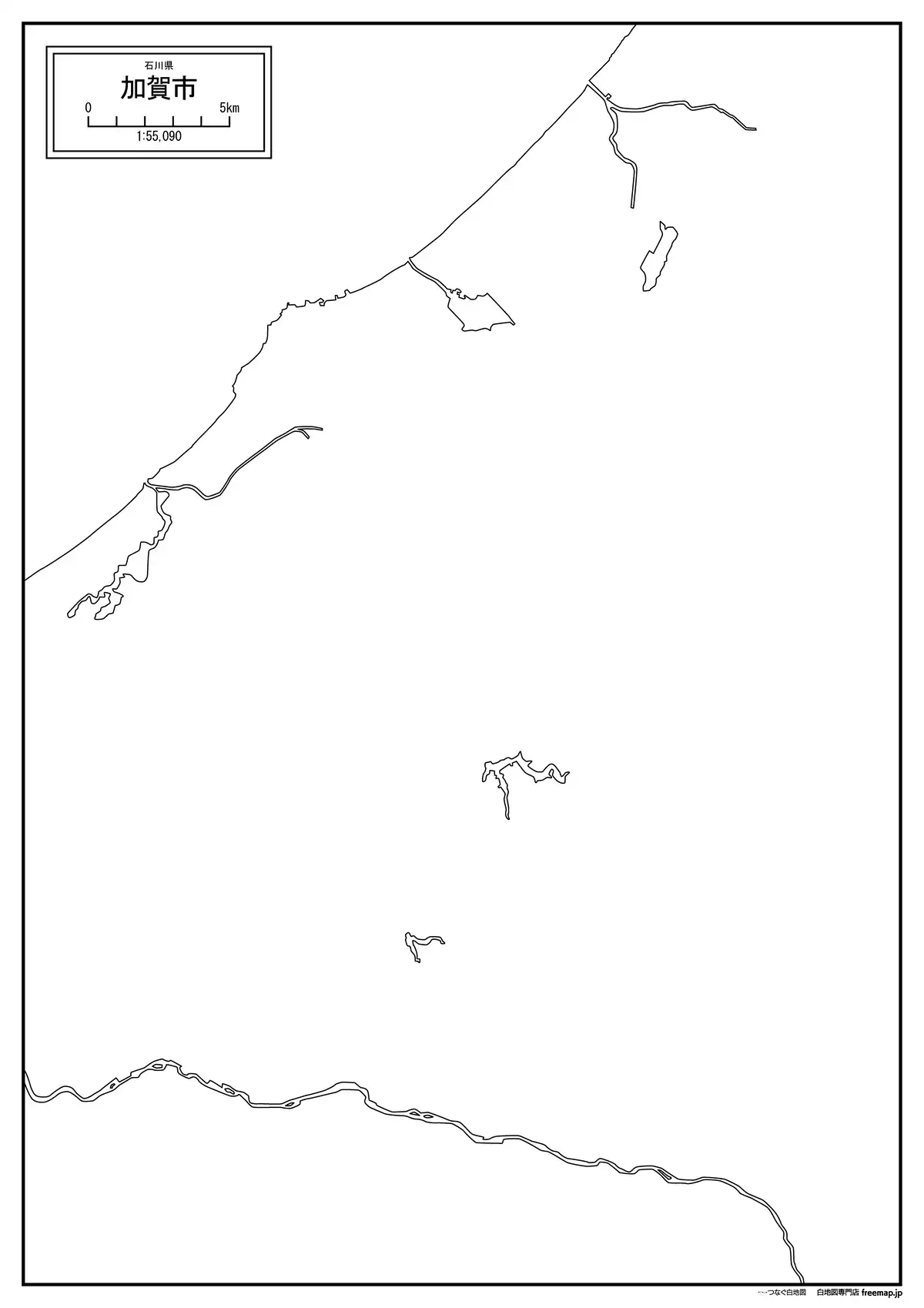 海岸線、川や池のみ記載