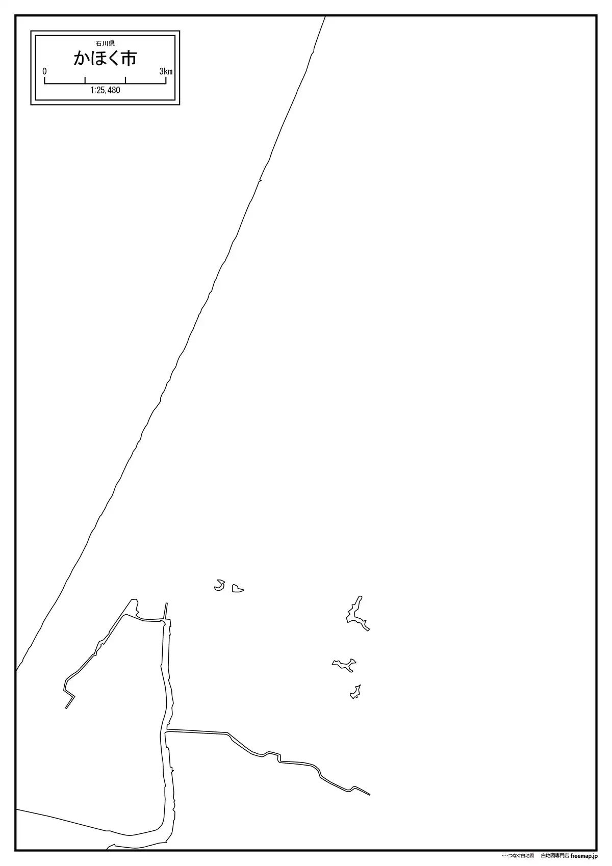 海岸線、川や池のみ記載