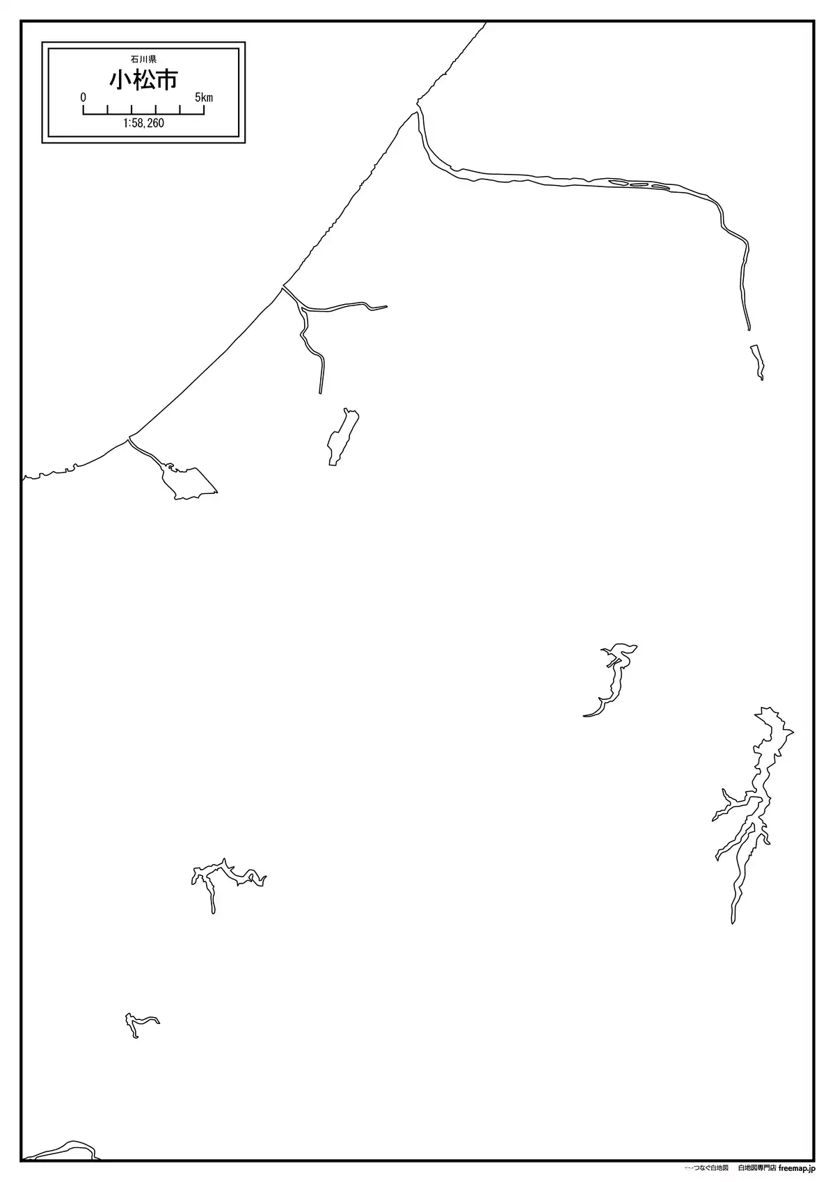 海岸線、川や池のみ記載