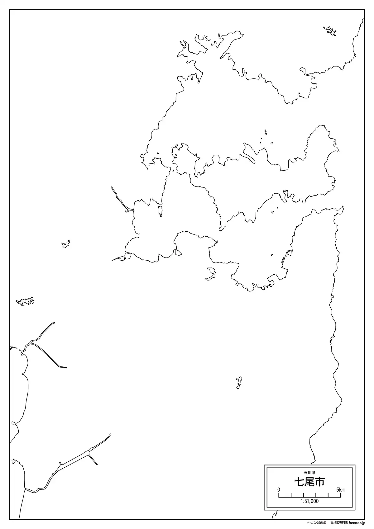 海岸線、川や池のみ記載