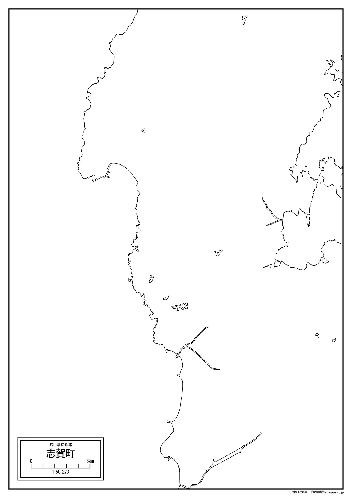 海岸線、川や池のみ記載