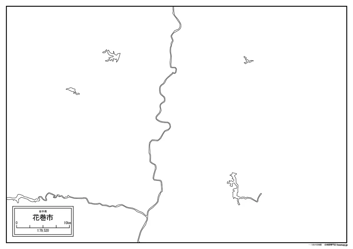 海岸線、川や池のみ記載