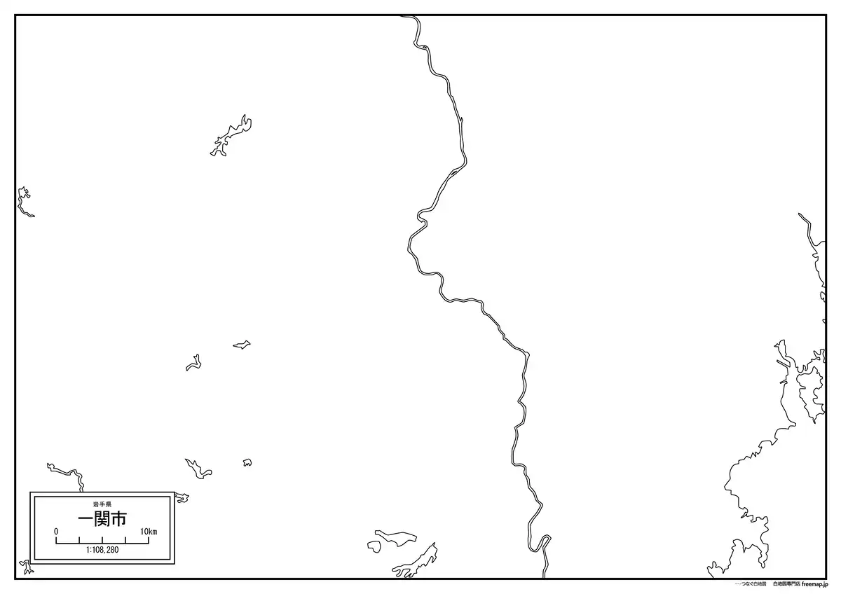 海岸線、川や池のみ記載