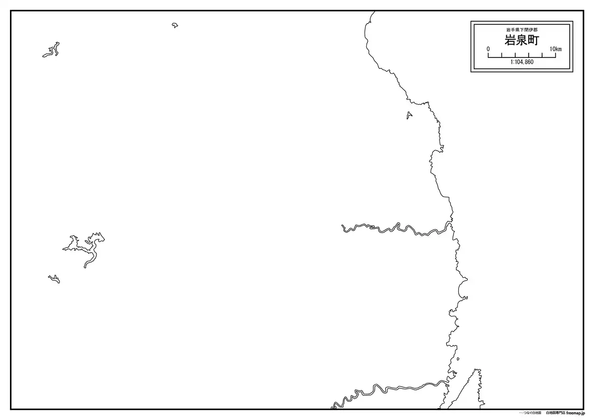 海岸線、川や池のみ記載