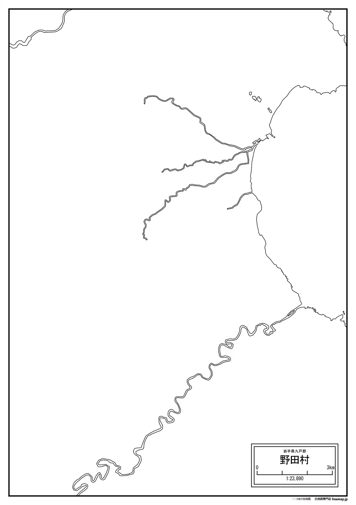 海岸線、川や池のみ記載
