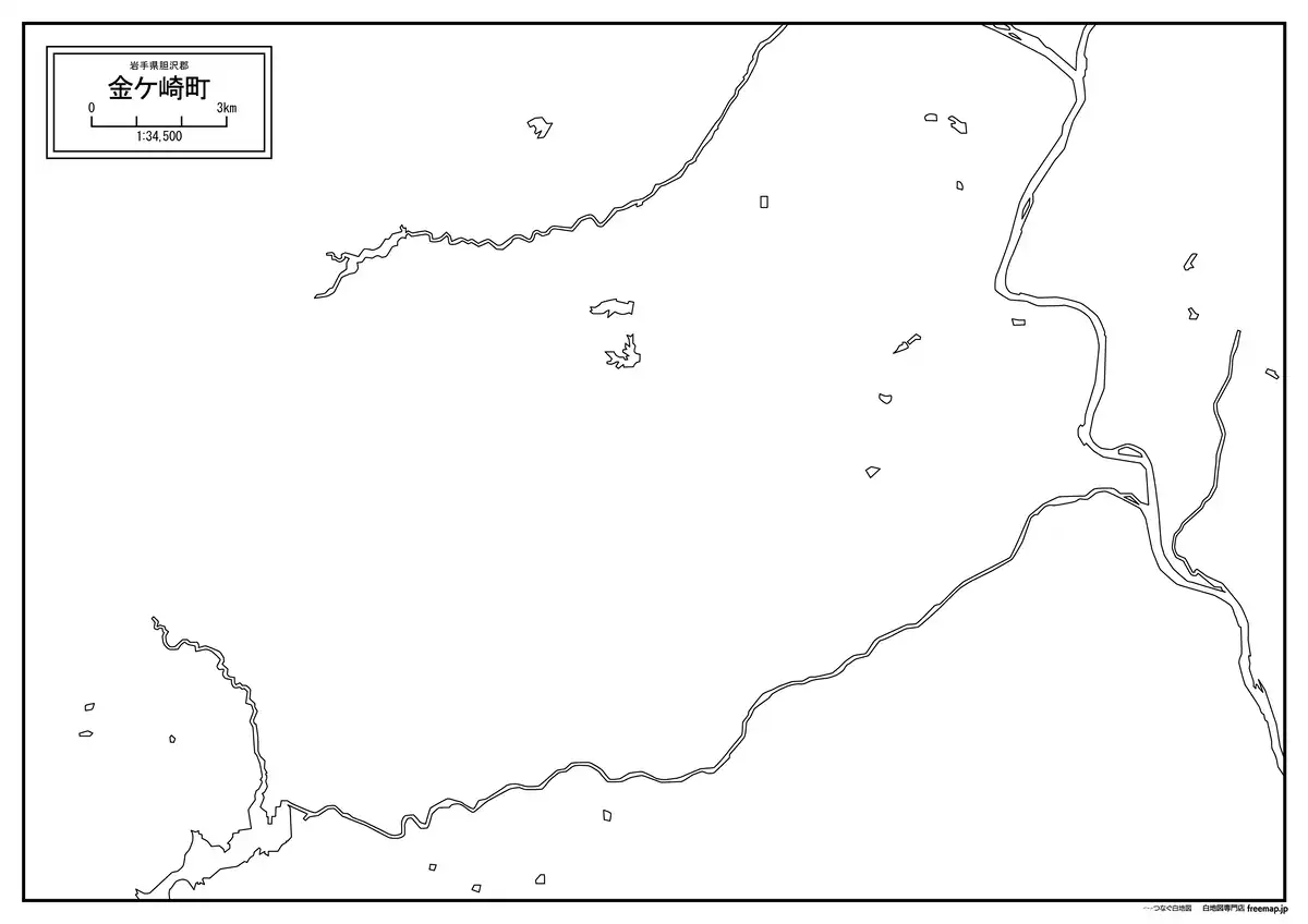 海岸線、川や池のみ記載