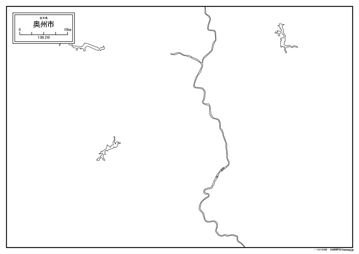 海岸線、川や池のみ記載