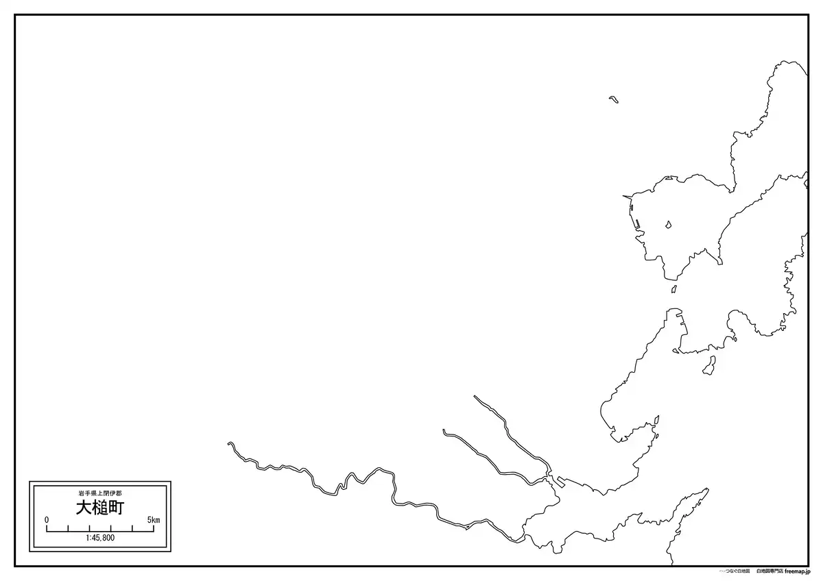海岸線、川や池のみ記載