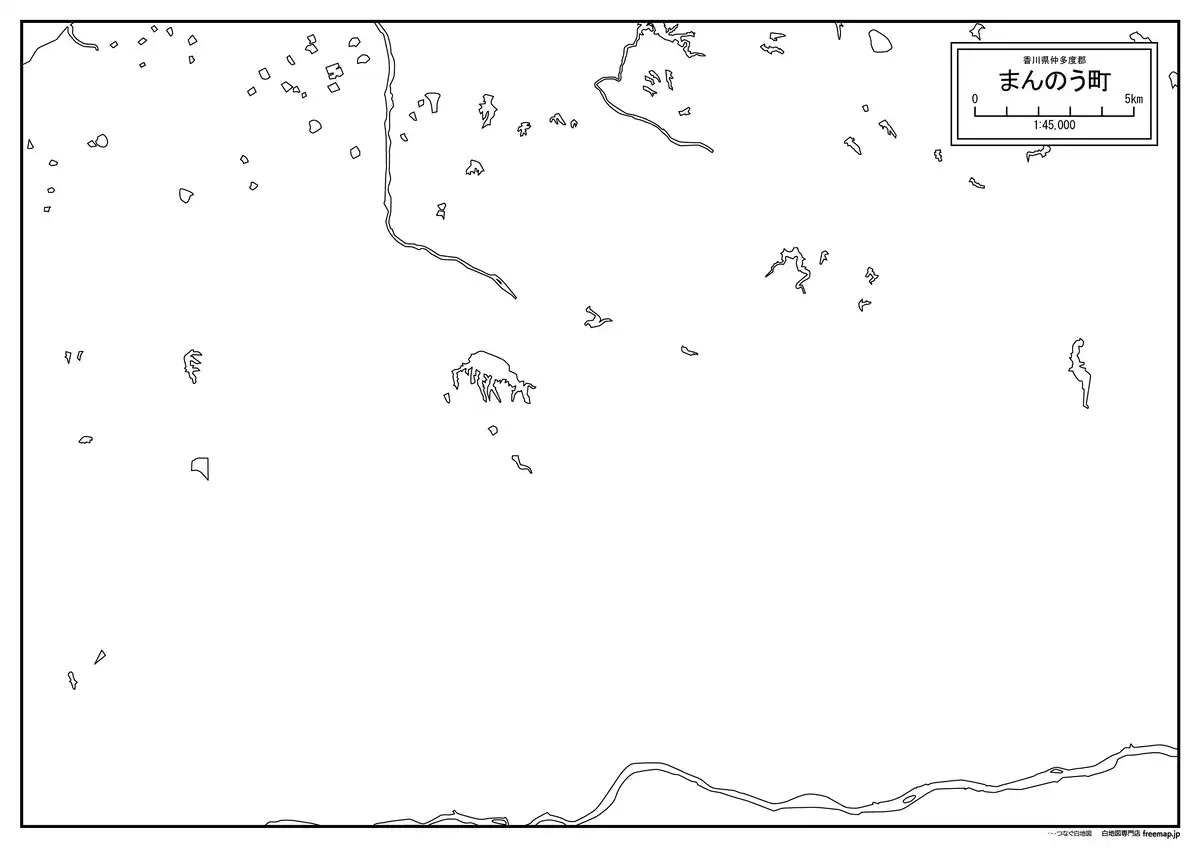 海岸線、川や池のみ記載